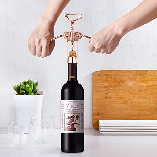 Hanee Rose Gold Wing Corkscrew Set