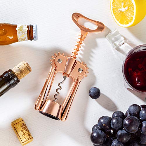 Hanee Rose Gold Wing Corkscrew Set