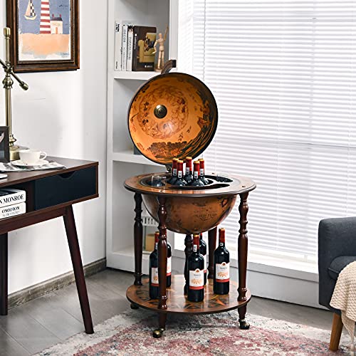 18" Italian Replica Globe Bar Liquor Cart