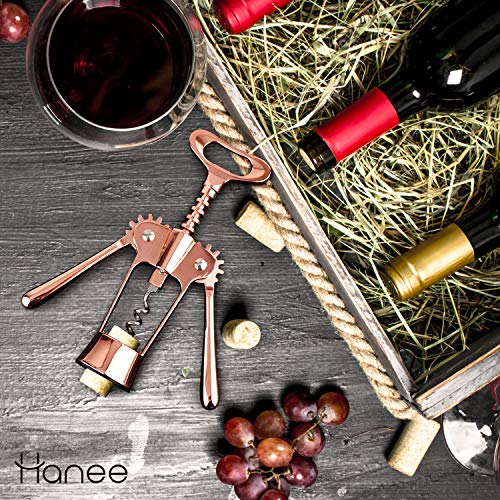 Hanee Rose Gold Wing Corkscrew Set