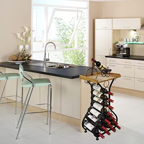 Rustic Wood Wine Rack for Home & Bar