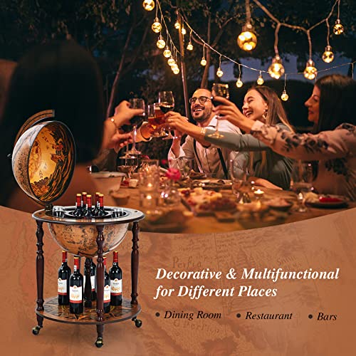 18" Italian Replica Globe Bar Liquor Cart