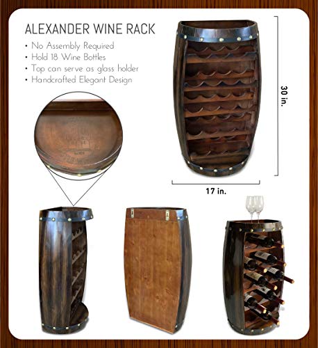 Rustic Wooden Wine Rack for 18 Bottles