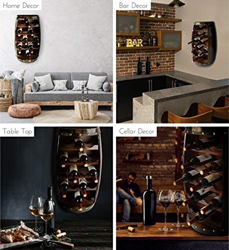 Rustic Wooden Wine Rack for 18 Bottles