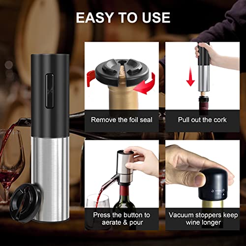 Electric Wine Opener Gift Set with Aerating Pourer