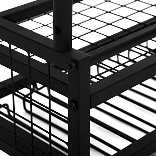 Industrial 2-layer Wine Rack with Glass Holder