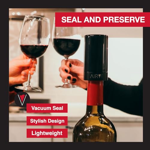 AirVi Wine Saver: Airtight Pump, Black, 2 Pack