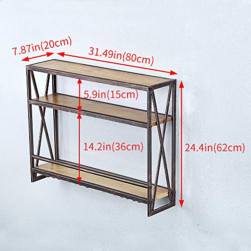 Industrial Wall-Mounted 3-Tier Wine Rack