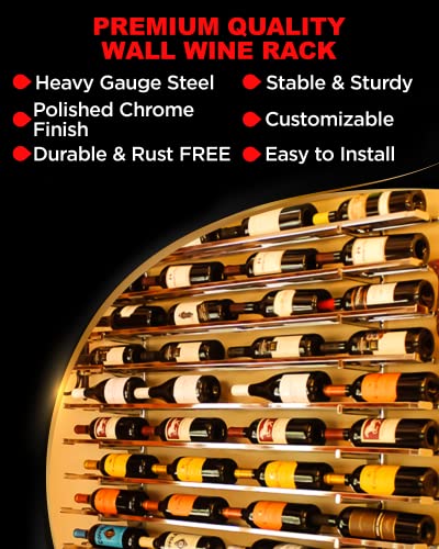 Metal Wall-Mounted Wine Bottle Holder - 44 Bottles