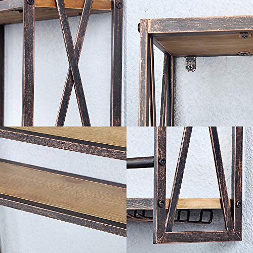 Industrial Wall-Mounted 3-Tier Wine Rack