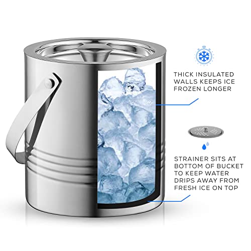 Stainless Steel Insulated Ice Bucket with Accessories