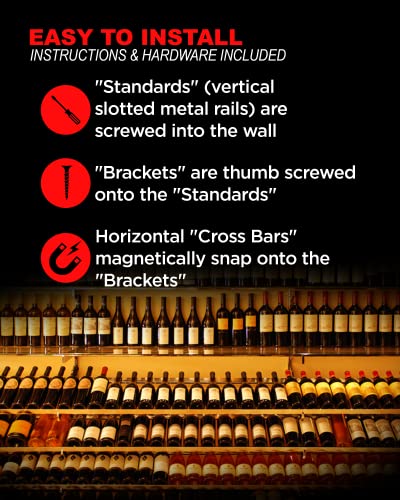 Metal Wall-Mounted Wine Bottle Holder - 44 Bottles