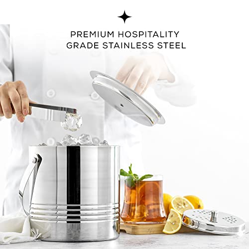 Stainless Steel Insulated Ice Bucket with Accessories