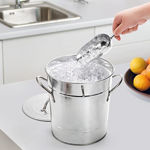 Galvanized Metal Ice Bucket with Scoop and Lid