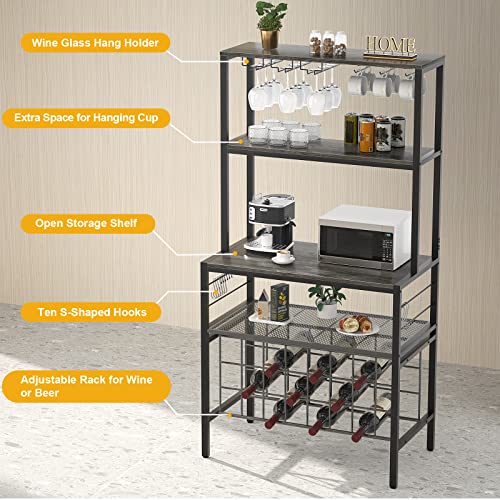 Multifunctional Wine Bar Cabinet Gray