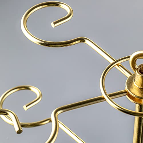 Gold Countertop Wine Glass Rack with 10 Hooks