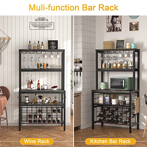 Multifunctional Wine Bar Cabinet Gray