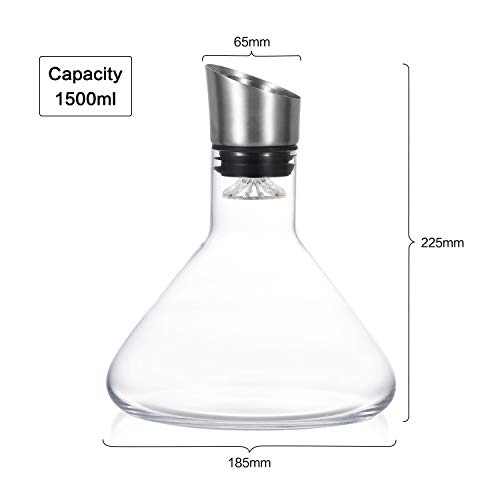Hand-Blown Glass Wine Decanter with Aerator