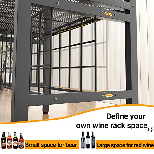Multifunctional Wine Bar Cabinet Gray