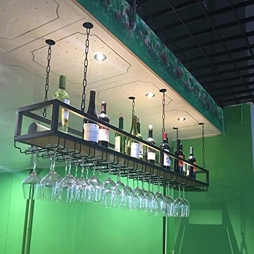 Adjustable Hanging Wine Glass Rack with Shelf