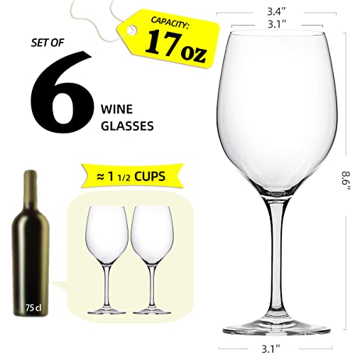 FAWLES Red Wine Glasses Set - Classic Thin Rim