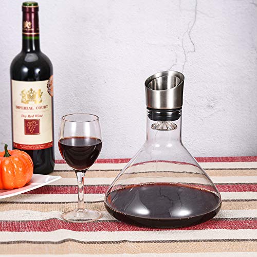 Hand-Blown Glass Wine Decanter with Aerator