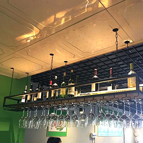 Adjustable Hanging Wine Glass Rack with Shelf