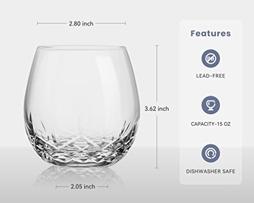 SHOSHIN Stemless Wine Glasses - Crystal Set of 4