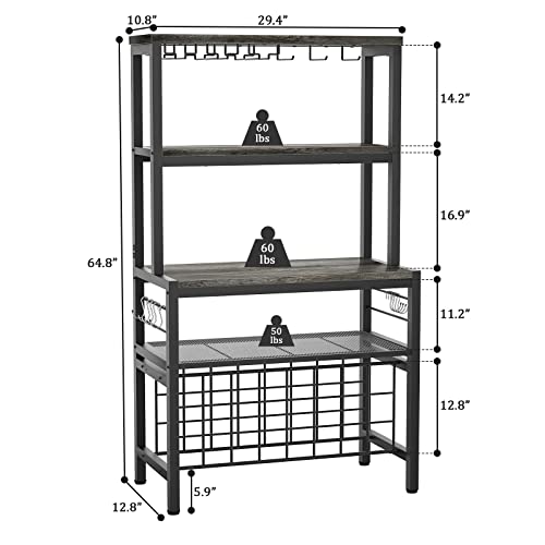 Multifunctional Wine Bar Cabinet Gray