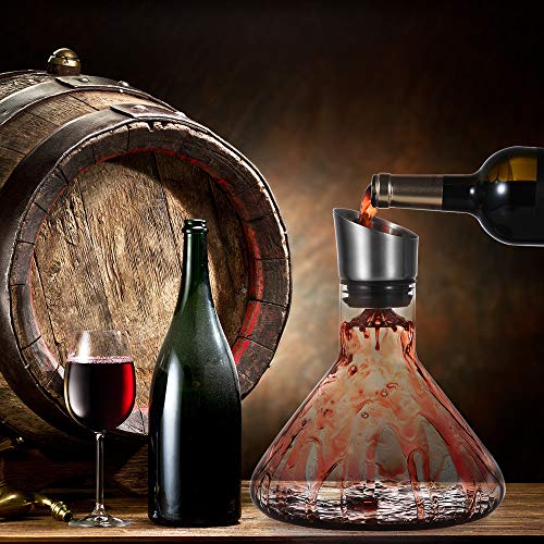 Hand-Blown Glass Wine Decanter with Aerator