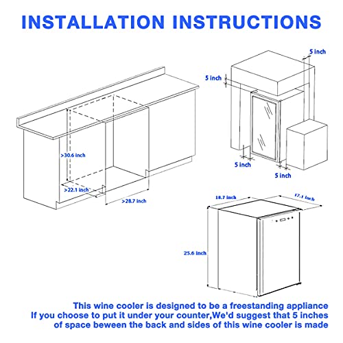 Smeta Under Counter Wine Fridge - 19 Bottles