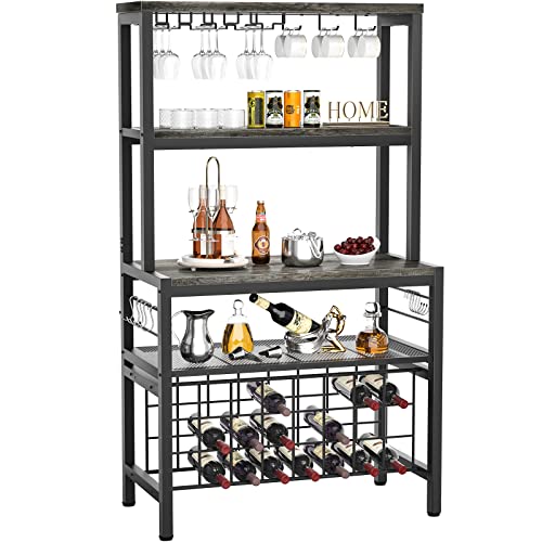 Multifunctional Wine Bar Cabinet Gray