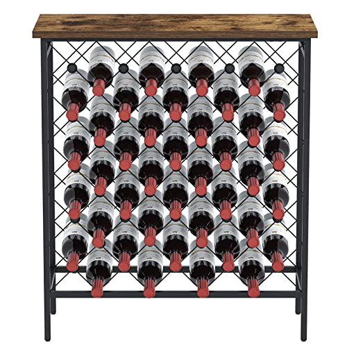 Freestanding Wine Rack with Tabletop and Glass Holder