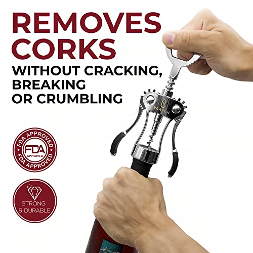 High-Quality Wing Corkscrew for Wine & Beer Bottles