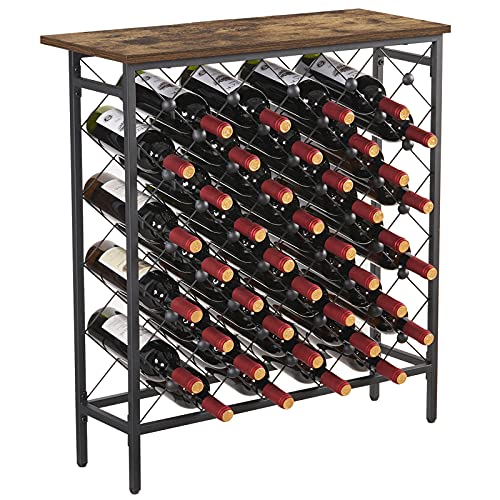 Freestanding Wine Rack with Tabletop and Glass Holder