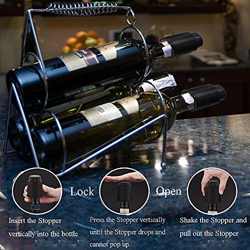 Reusable Vacuum Wine Stoppers with Time Scale Record