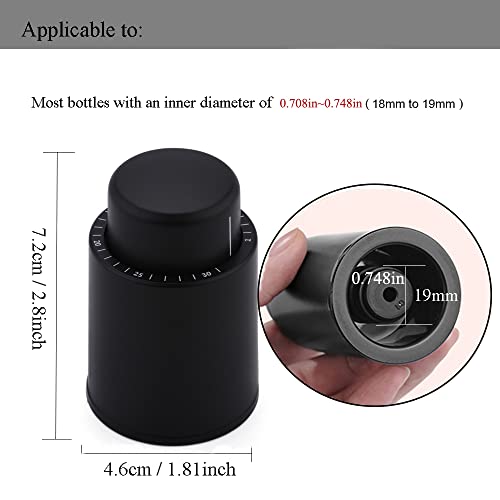 Reusable Vacuum Wine Stoppers with Time Scale Record