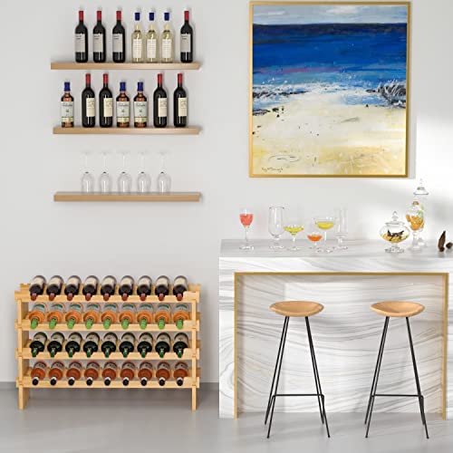 4-Tier Bamboo Wine Rack - Holds 36 Bottles