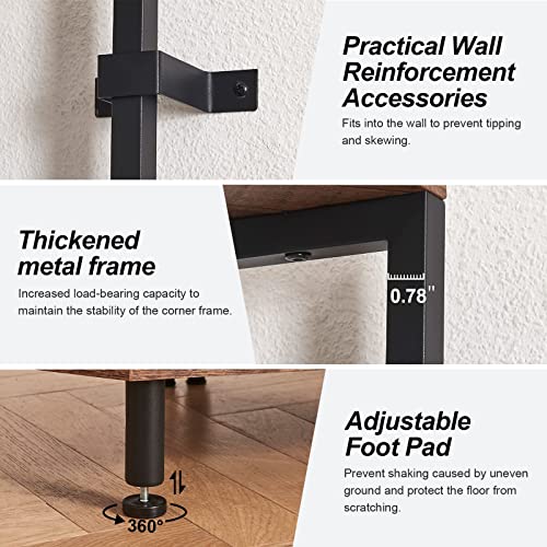 5-Tier Corner Cabinet with Wine Rack & Bar