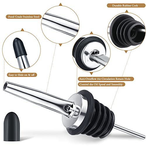 72 Tapered Stainless Steel Liquor Pourers Set