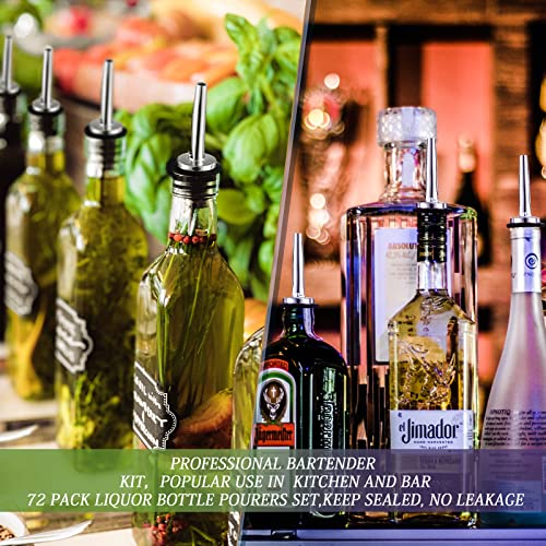 72 Tapered Stainless Steel Liquor Pourers Set