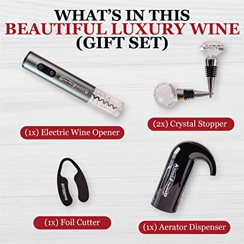 Wine Gift + Bar Kit: Aerator, Opener, Stoppers, Cutter