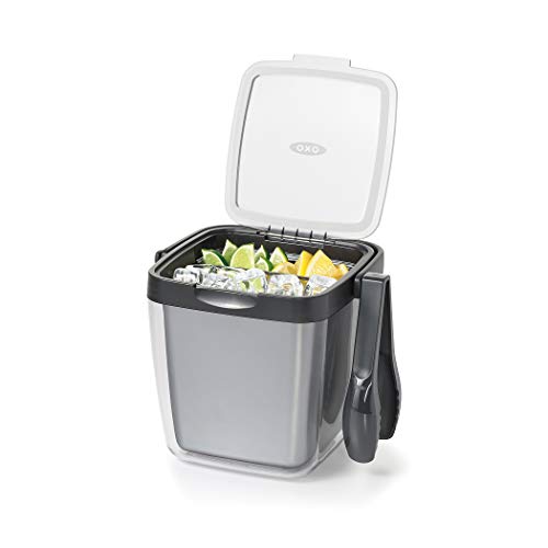 Double Wall Ice Bucket with Tongs & Tray