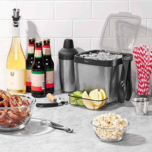 Double Wall Ice Bucket with Tongs & Tray