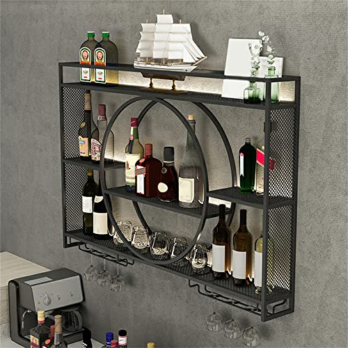 Modern Wall Mounted Wine Bottle & Glass Rack