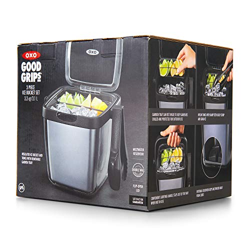 Double Wall Ice Bucket with Tongs & Tray