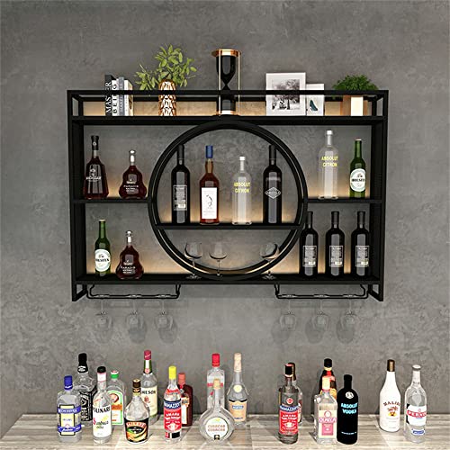 Modern Wall Mounted Wine Bottle & Glass Rack