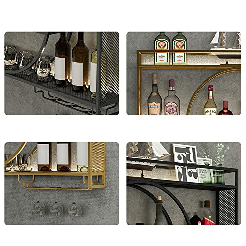 Modern Wall Mounted Wine Bottle & Glass Rack