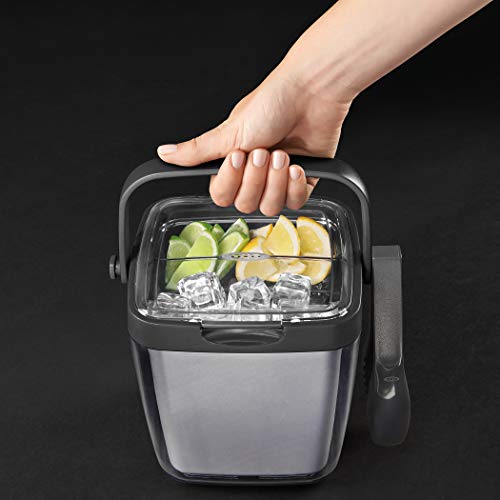 Double Wall Ice Bucket with Tongs & Tray