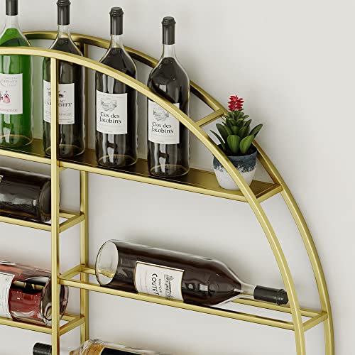 Wall-mounted Wine Bottle Rack with Glass Holder